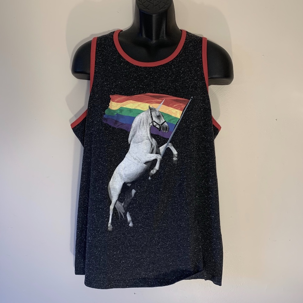 Unicorn Rainbow Flag Tank To Made by Wellworn 60% cotton / 40% polyester